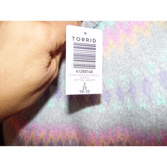 Torrid Dress Womens 2XL Grey Mini Vegan Cashmere Mock‎ Neck Sweater NWT - Picture 8 of 10